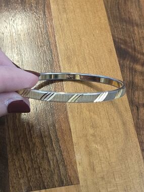 Monet Vintage Gold Etched Bangle Bracelet
